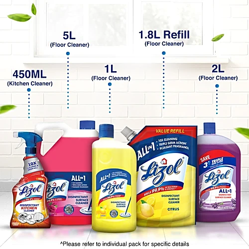 Lizol Disinfectant Surface & Floor Cleaner - Citrus, 500 ml - Image 6