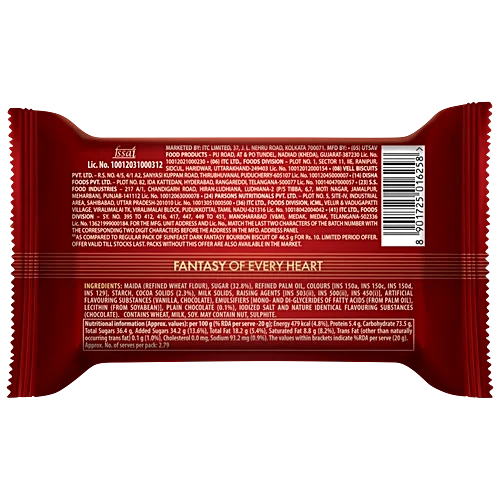 Parle Dark Fantasy Bourbon, Classic Biscuit Made With Real Chocolate, 99g - Image 2