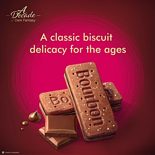 Parle Dark Fantasy Bourbon, Classic Biscuit Made With Real Chocolate, 99g - Image 4