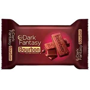 Parle Dark Fantasy Bourbon, Classic Biscuit Made With Real Chocolate, 99g