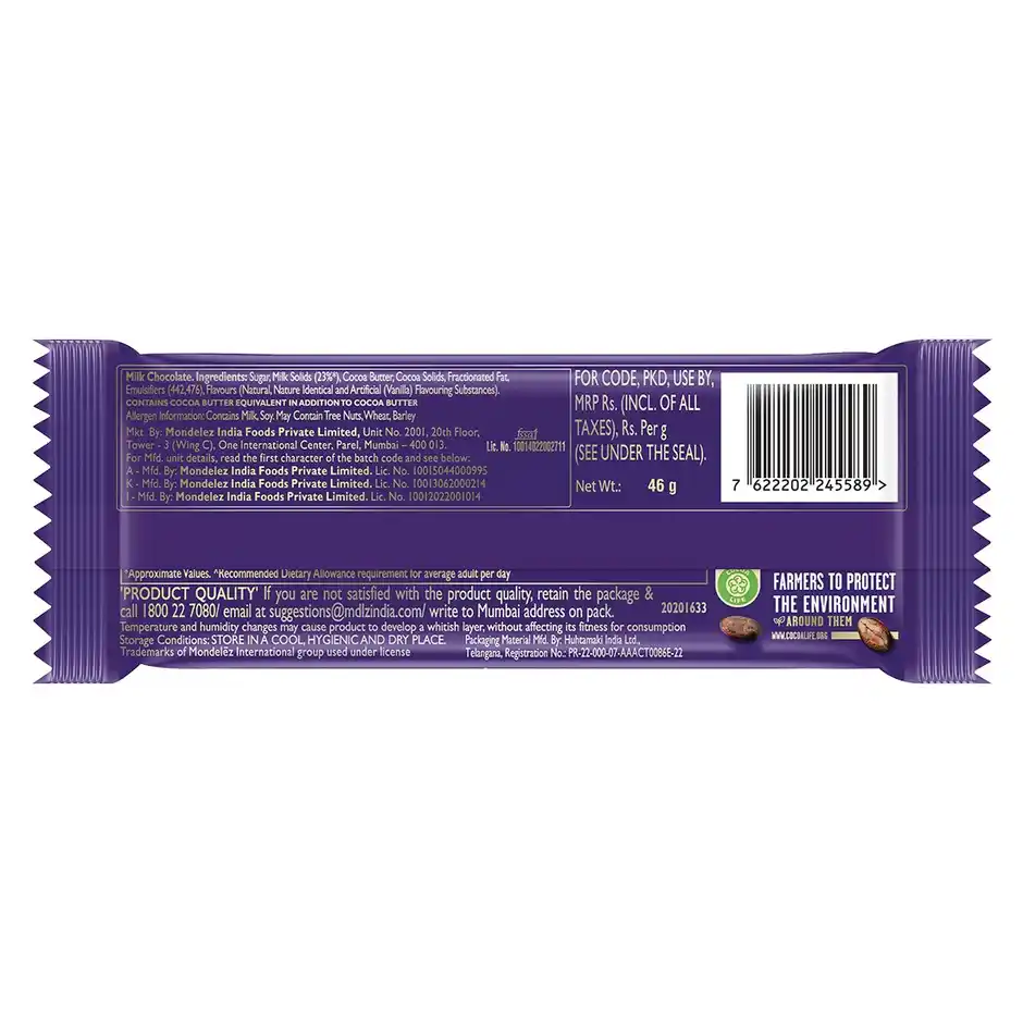 Cadbury Dairy Milk Fruit & Nut Chocolate Bar, 36 g - Image 2