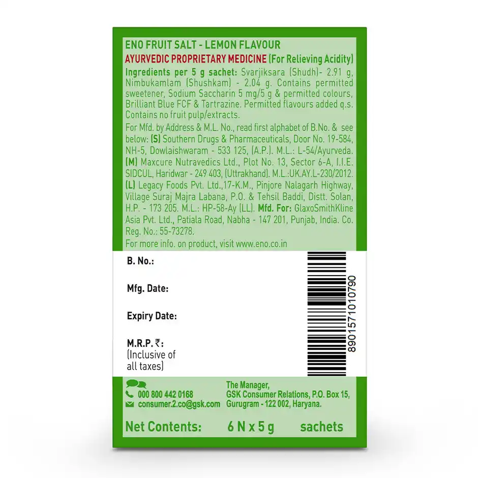 ENO - Lemon Fruit Salt Sixer Pack - Image 2