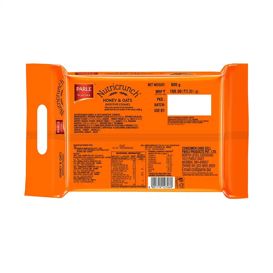 Parle Nutricrunch Honey and Oats Digestive Biscuits - Image 2