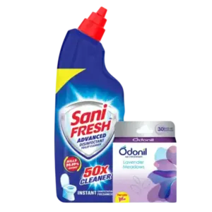 Sanifresh Advance Liquid Toilet Cleaner with Odonil Air Freshener Block