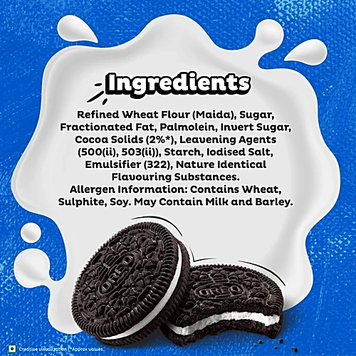 Cadbury Oreo Vanilla Flavour Creme Sandwich Biscuit - Image 3