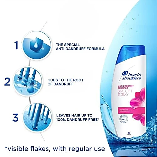 Head & Shoulders Smooth & Silky Anti-Dandruff Shampoo, 72 ml - Image 4