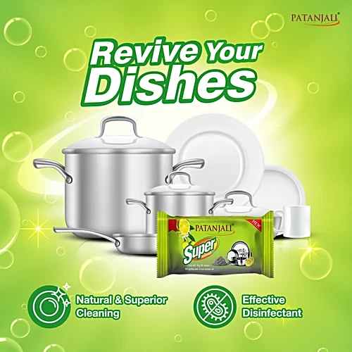 Patanjali Super Dishwash Bar, 145 g - Image 3