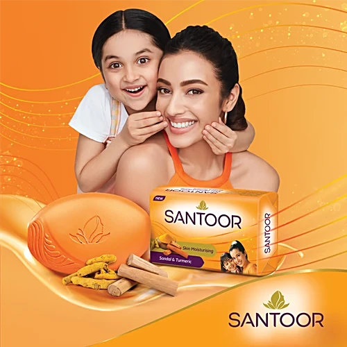 Santoor Skin Moisturizing Sandal & Turmeric Bathing Soap, 125 g (Pack of 8) - Image 5