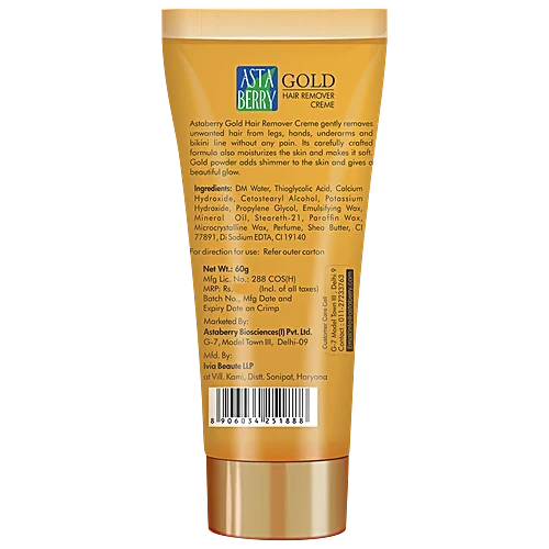 Astaberry Ikin Gold Hair Remover Crème, 60 g - Image 3