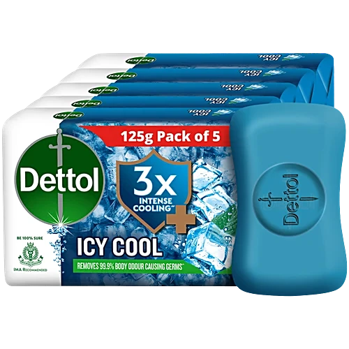 Dettol Icy Cool Soap, 125 g Pack of 5
