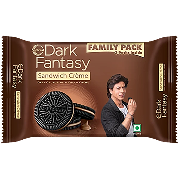 Sunfeast Dark Fantasy Dark Crunch With Choco Creme Sandwich Biscuits, 237 g (Pack of 3)