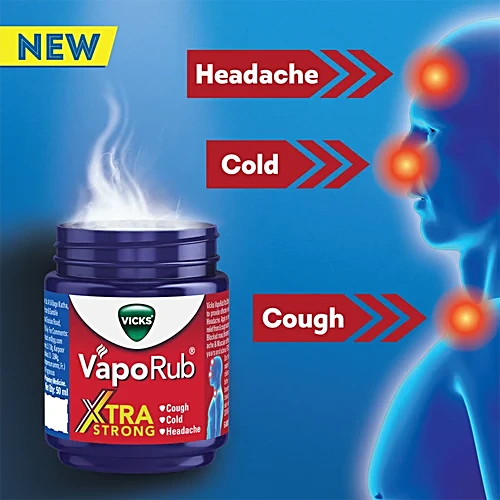 Vicks Vapo Rub - Extra Strong, For Cough, Cold, Headache, 25 ml - Image 4