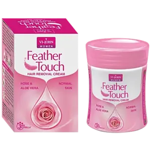 VI-JOHN Feather Touch Hair Removal Cream - Rose & Aloe Vera, For Normal Skin, 40 g Jar