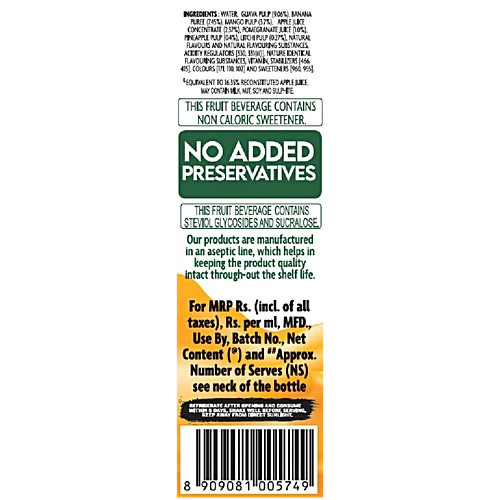B Natural No Added Sugar Mixed Fruit Beverage, 750 ml - Image 9