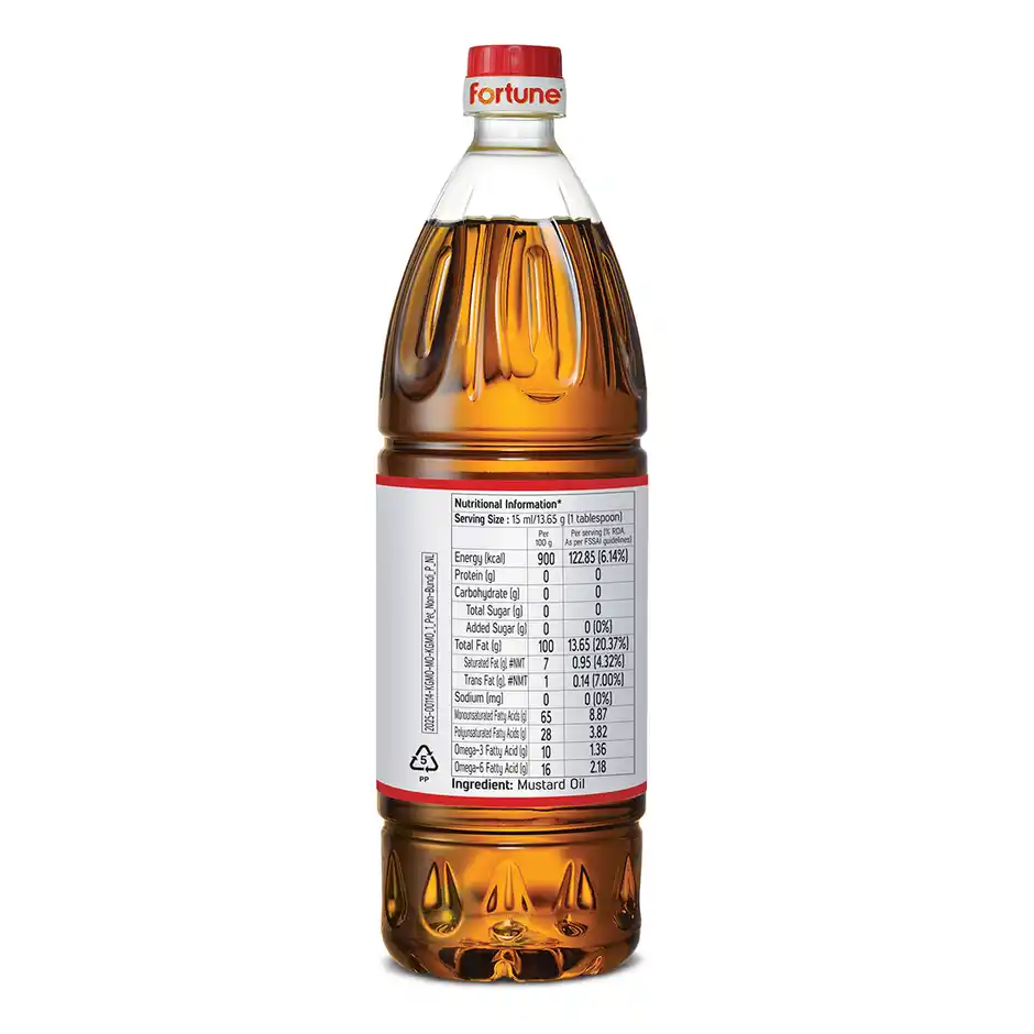Fortune Kachi Ghani Mustard Oil | Bottle - Image 2