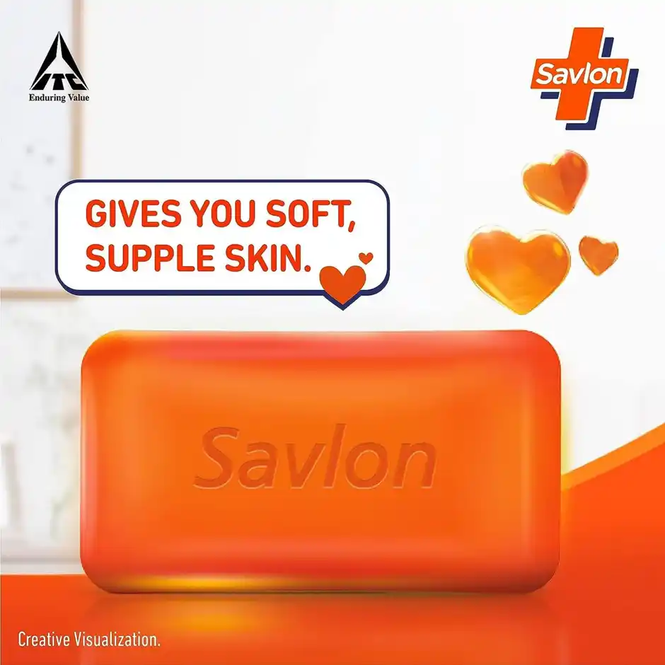 Savlon Glycerin Soap Bar, Germ Protection, for Soft & Supple Skin ( 120gm * 5 ) - Image 2