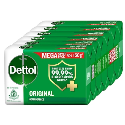 Dettol Original Bathing Soap Bar 150g (Pack of 6)