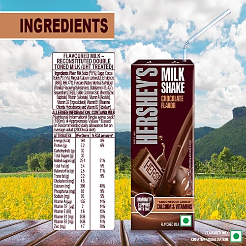 Hershey's Chocolate Flavour Milkshake, 180 ml - Image 3