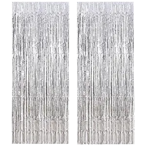 Foil Fringe Curtain - Silver