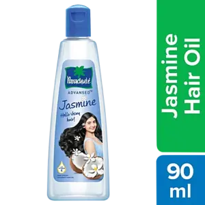 Parachute Advansed Jasmine Coconut Hair Oil With Vitamin E - Non-Sticky, For Healthy Shiny Hair, 90 ml