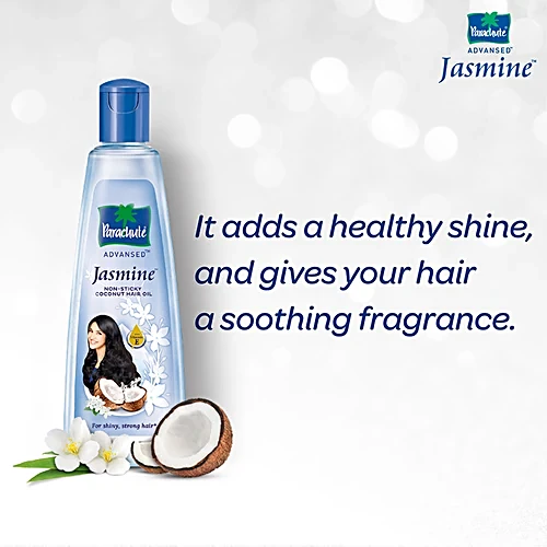 Parachute Advansed Jasmine Coconut Hair Oil With Vitamin E - Non-Sticky, For Healthy Shiny Hair, 190 ml - Image 4