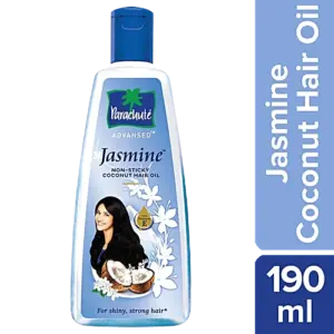 Parachute Advansed Jasmine Coconut Hair Oil With Vitamin E - Non-Sticky, For Healthy Shiny Hair, 190 ml