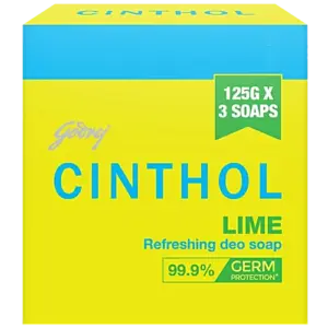 Cinthol Refreshing Deo Lime Bath Soap, 99.9% Germ Protection