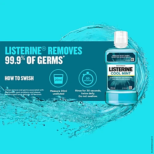 Listerine Mouthwash Liquid - Cool Mint, 250 ml - Image 6