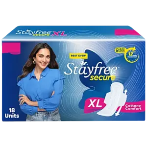 STAYFREE Sanitary Pads - Secure Xl Cottony Soft, with Wings, 18 pcs