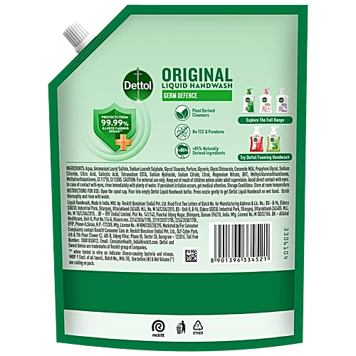 Dettol Original Liquid Handwash, 1350 ml Pouch - Image 2