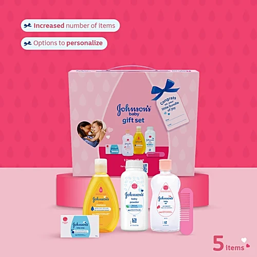 Johnson's baby Care-Collection-1-Mini Bath & Skin Care Gift Set - Pink, 5 pcs - Image 2