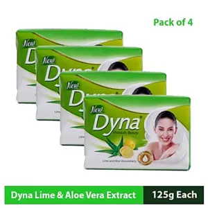 Dyna Premium Beauty Lime & Aloevera Extracts Bath Soap, 125 g (Pack of 4)