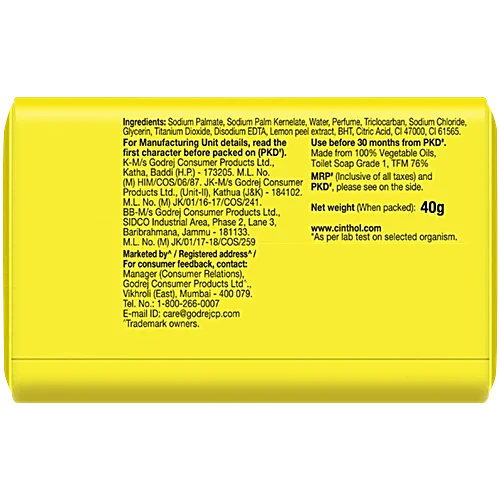 Cinthol Refreshing Deo Lime Bath Soap, 99.9% Germ Protection, 40 g - Image 3