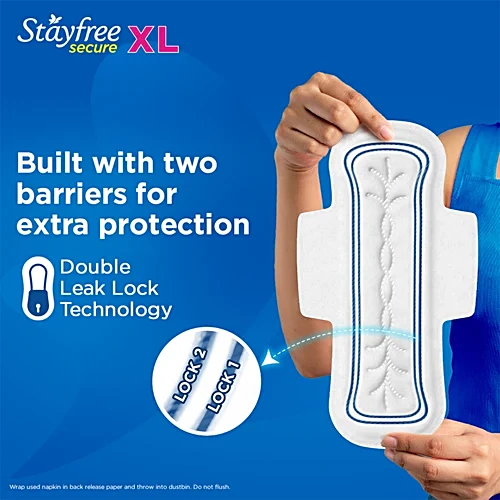 STAYFREE Secure Cottony Comfort Sanitary Pads - XL, 40 - Image 5