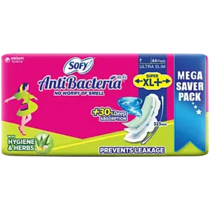 Sofy Sanitary Pads - Anti-Bacteria Super XL+, 44 pcs