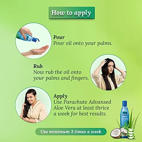 Parachute Advansed Aloe Vera, Enriched Coconut Hair Oil, For Soft & Strong Hair, 400 ml - Image 5