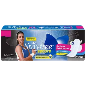 STAYFREE Secure Wings Sanitary Pads - XL, 12 pcs