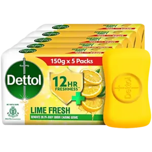 Dettol Lime Fresh Bathing Soap Bar With 12 Hr Freshness, 150 g