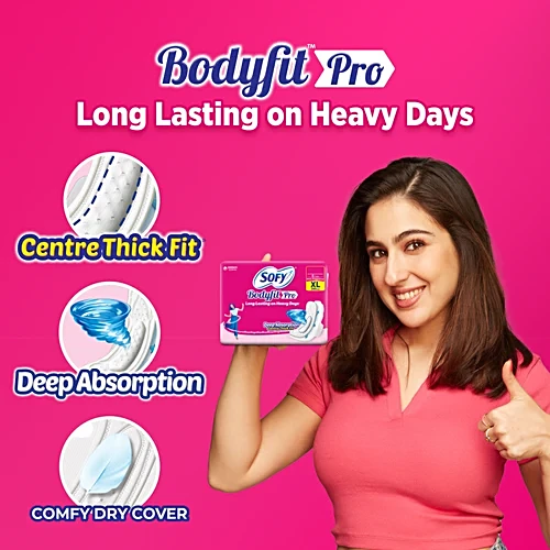 Sofy Bodyfit Pro Sanitary Napkins - XL, 18 pcs - Image 3