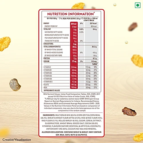 Kellogg's Multigrain Plus Corn Flakes Power Breakfast With 6 Vitamins, 450 g - Image 4