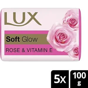 Lux Soft Glow Rose, Vitamin C & E Soap, 100 g (Pack of 4)