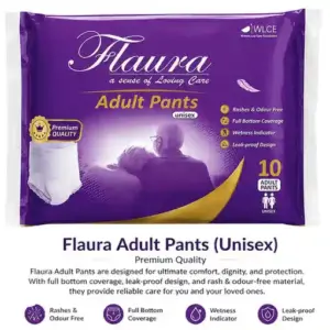 Flaura Adult Pants (Unisex) – Premium Disposable Adult Diapers | Pack of 10