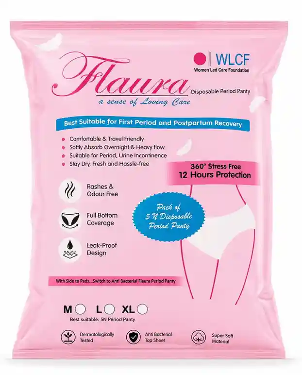 Flaura Disposable Period Panty – 12 Hours Protection | Pack of 5