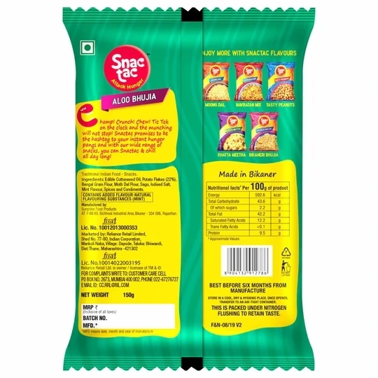 Snactac Aloo Bhujia 150 g - Image 2