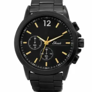Premium Black Analog Men's Wrist Watch